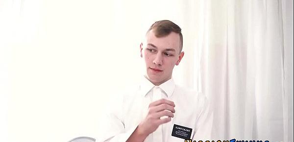  Twink mormon gets ass fingered and jerks